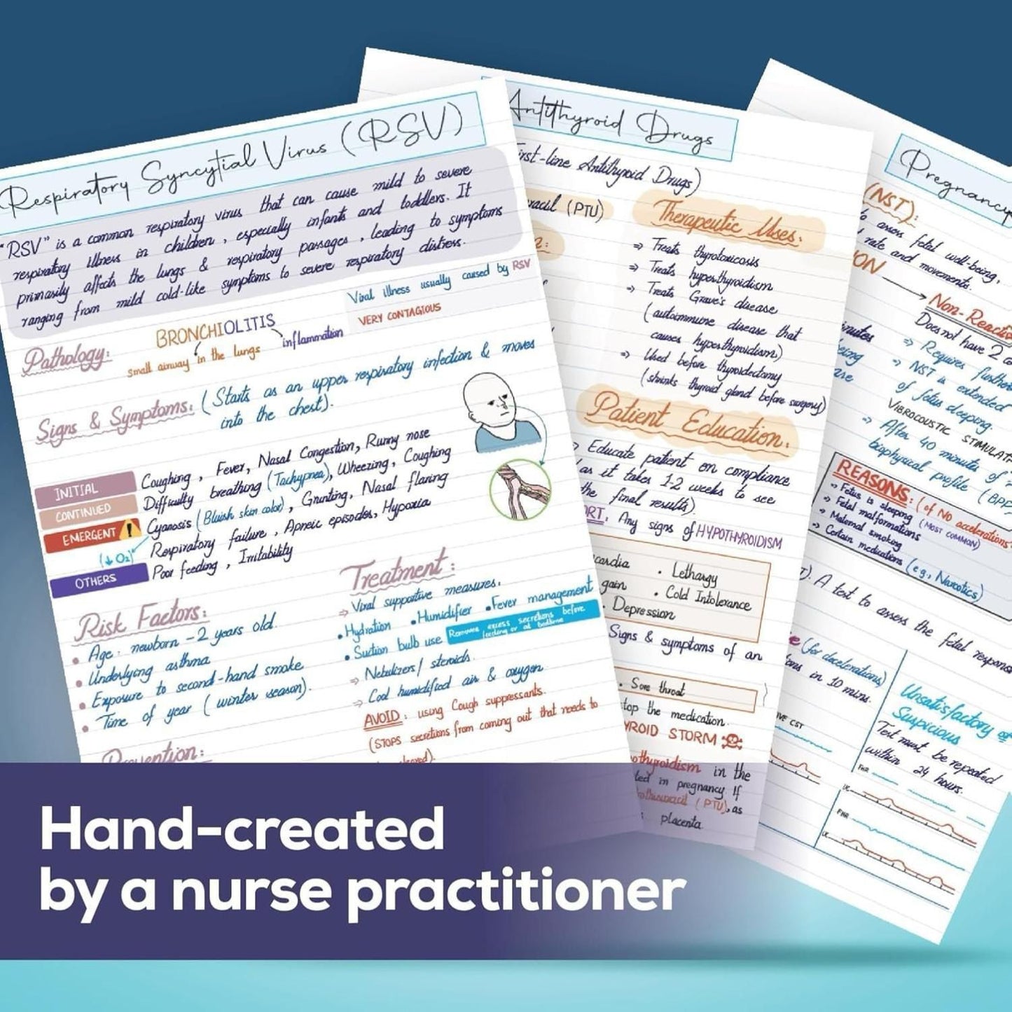 Nursing Success Bundle: 400+ Page Handwritten Notes, Designed to Ace Nursing School, Concise & Comprehensive