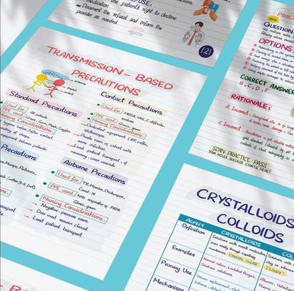 Nursing Success Bundle: 400+ Page Handwritten Notes, Designed to Ace Nursing School, Concise & Comprehensive